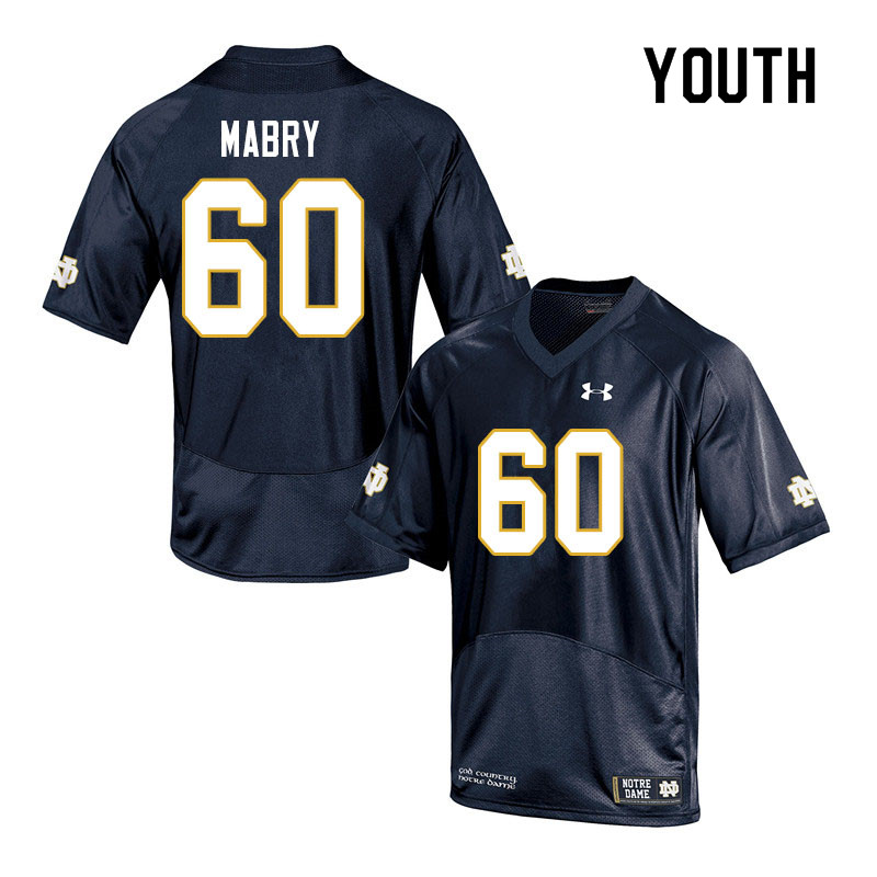 Youth #60 Cole Mabry Notre Dame Fighting Irish College Football Jerseys Sale-Navy